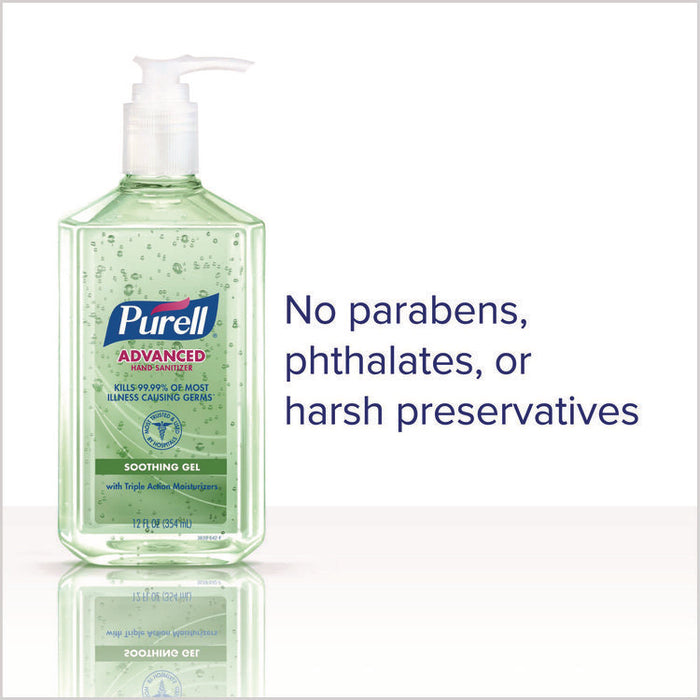 Advanced Hand Sanitizer Soothing Gel, 12 oz Pump Bottle, Fresh Scent
