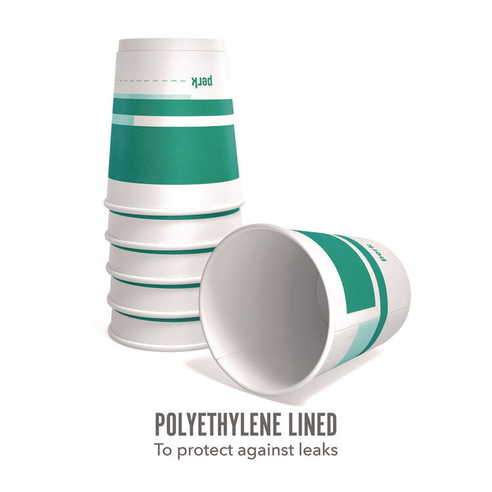 Insulated Paper Cup, 10 oz, White/Teal, 40/Pack
