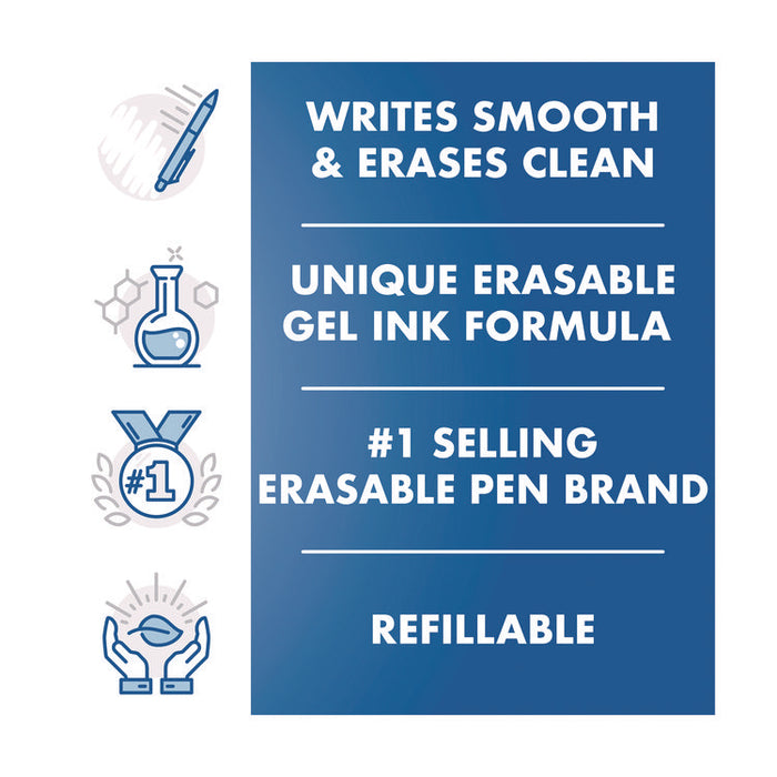 FriXion Ball Erasable Gel Pen, Stick, Fine 0.7 mm, Assorted Ink and Barrel Colors, 3/Pack