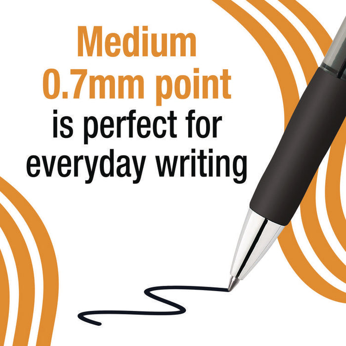 Gel-ocity Pro Gel Pen, Retractable, Medium 0.7 mm, Black Ink, Translucent Black/Black Barrel, 4/Pack
