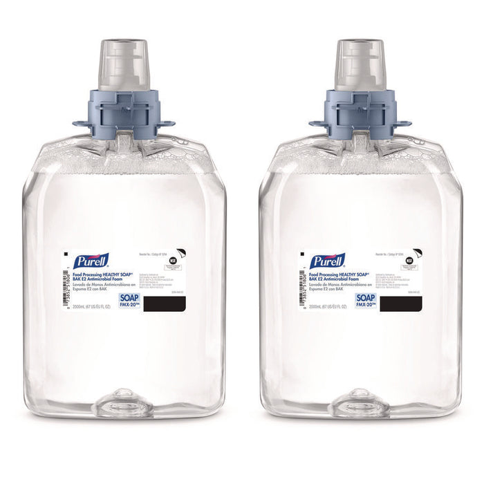 Food Processing HEALTHY SOAP BAK E2 Antimicrobial Foam Refill, For FMX-20 Dispensers, Fragrance-Free, 2,000 mL, 2/Carton
