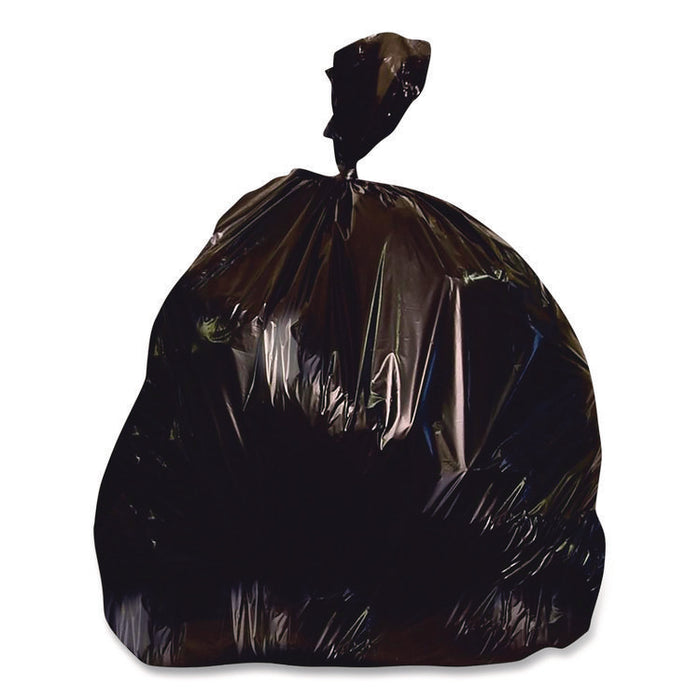 Linear Low-Density Can Liners, 56 gal, 1.7 mil, 43" x 47", Black, Flat Pack, 100/Carton