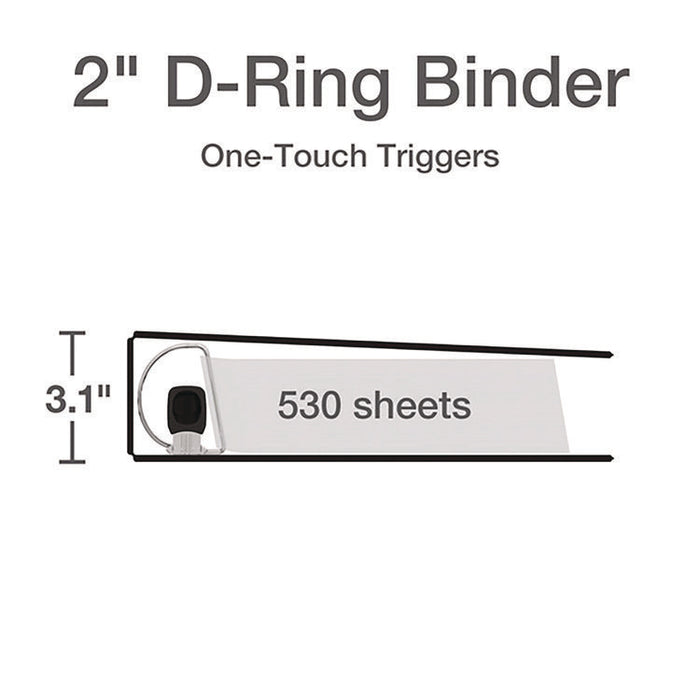 Premier Easy Open ClearVue Locking Slant-D Ring Binder, 3 Rings, 2" Capacity, 11 x 8.5, White