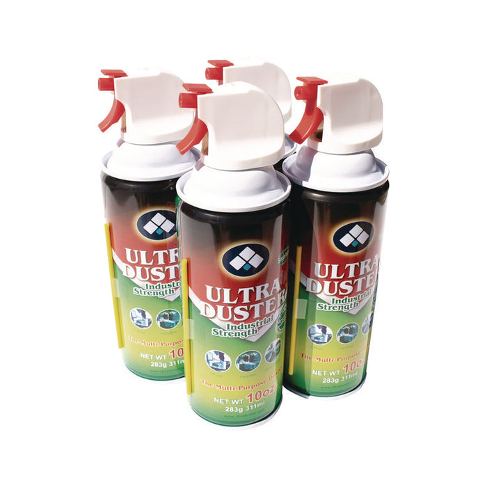 Ultra Duster Industrial Strength Air Duster, 10 oz Can, 4/Pack