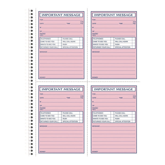 Important Message Book, Two-Part Carbonless, 4 Forms/Sheet, 200 Forms Total