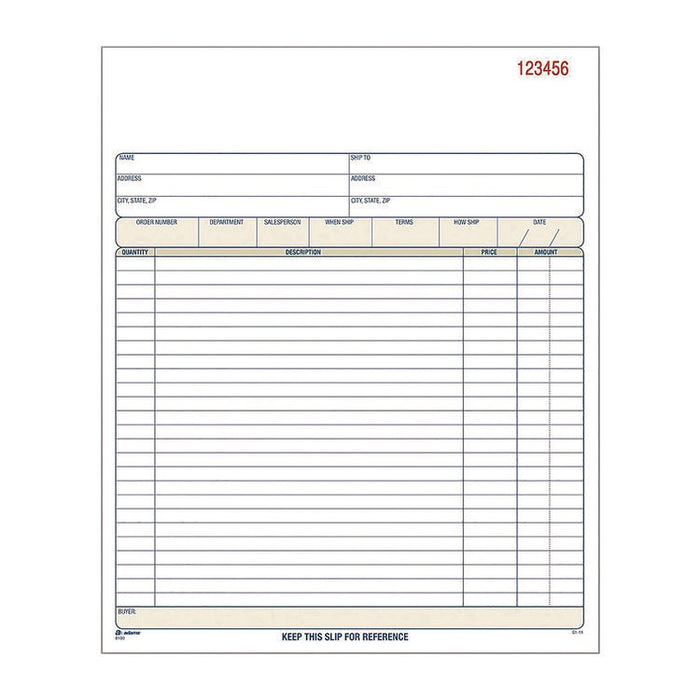 Multipart Sales Order Pad, Three-Part Carbonless, 8.34 x 10.19, 50 Forms Total