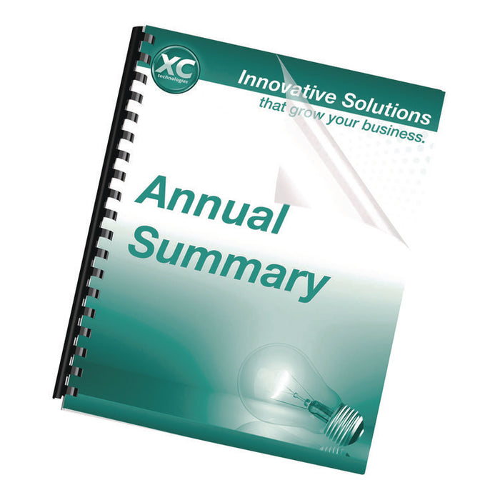 Crystals Transparent Presentation Covers for Binding Systems, Plastic, Square Corners, 11 x 8.5, Gloss Clear, 25/Pack