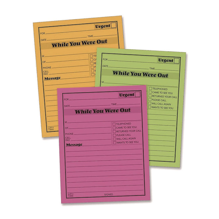 While You Were Out Memo Pad, One-Part (No Copies), 4.25 x 5.5, 50 Forms/Pad, 6 Pads/Pack