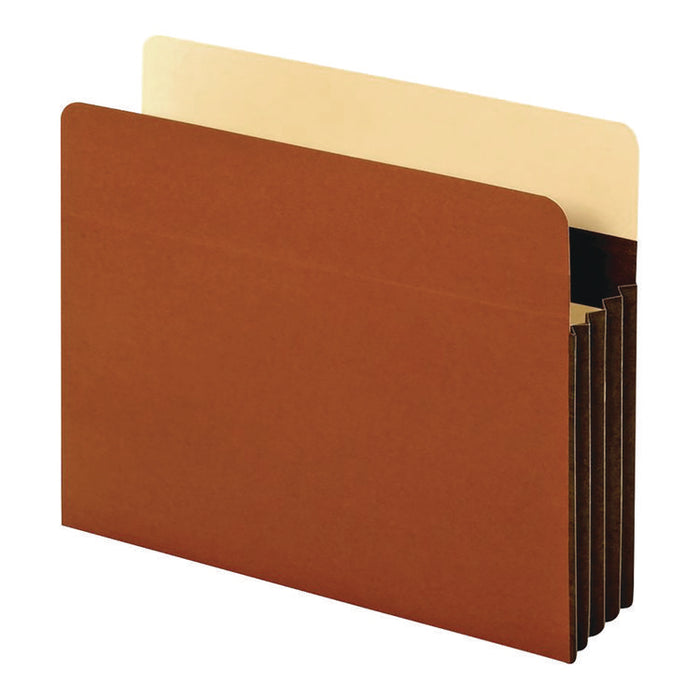 Tyvek Heavy-Duty Reinforced File Pockets, 3.5" Expansion, Letter Size, Redrope, 10/Box