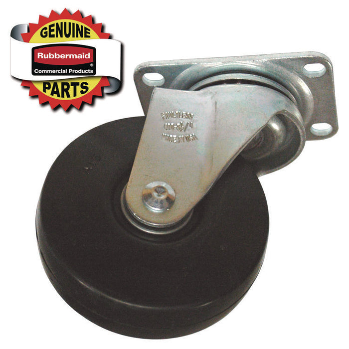 4-Inch Swivel Plate Caster with Hardware, 4" Wheel, Black