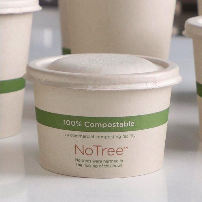 Fiber Lids for Bowls, Fits 8 oz Bowls, 3.7" Diameter x 0.4" h, Natural, Paper, 1,000/Carton
