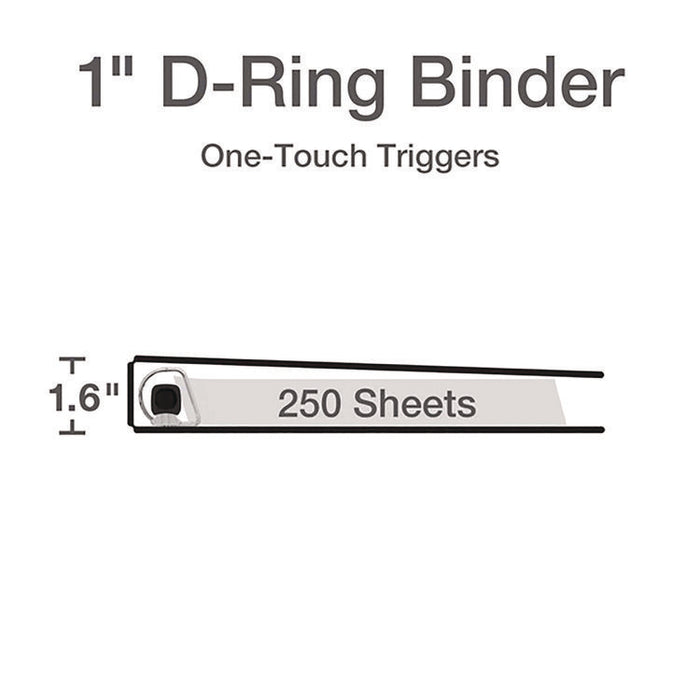 Premier Easy Open ClearVue Locking Slant-D Ring Binder, 3 Rings, 1" Capacity, 11 x 8.5, White