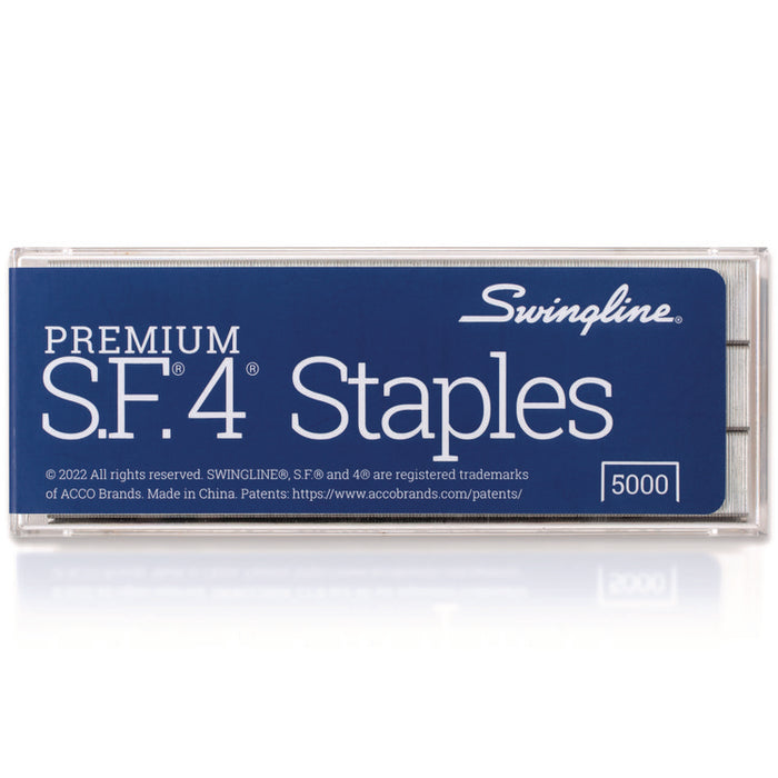 S.F. 4 Premium Staples, 0.25" Leg, 0.5" Crown, Steel, 5000/Box
