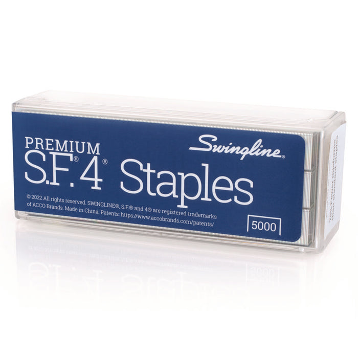 S.F. 4 Premium Staples, 0.25" Leg, 0.5" Crown, Steel, 5000/Box
