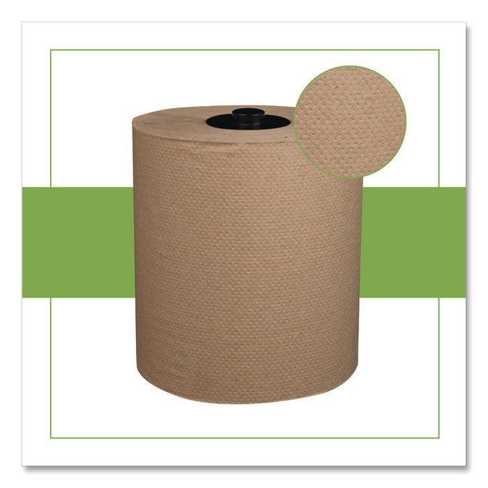 HyTech Seas Hardwound Roll Towel Kraft, 1-Ply, 7.9" x 700 ft, Brown, 6/Carton