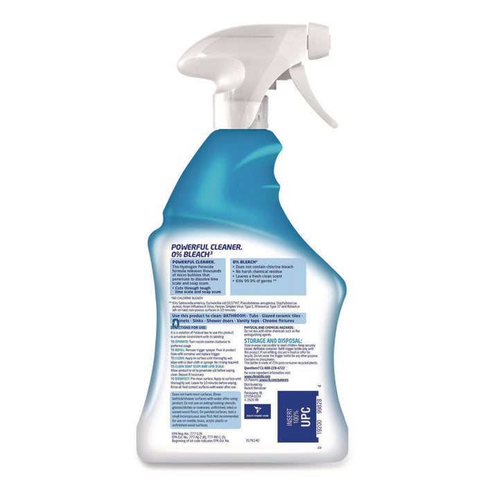 Bathroom Cleaner with Hydrogen Peroxide, Cool Spring Breeze Scent, 32 oz Trigger Spray Bottle, 12/Carton