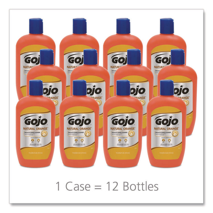 NATURAL ORANGE Smooth Hand Cleaner, Quick-Acting Lotion with Flip-Cap Squeeze Bottle, Citrus Scent, 14 fl oz, 12/Carton