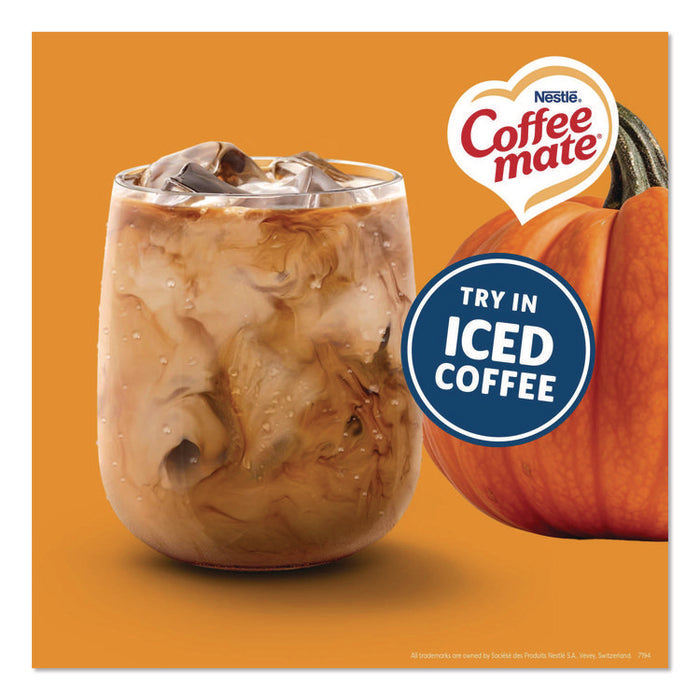 Liquid Coffee Creamer, Pumpkin Spice, 0.38 oz. Mini Cups, 50/Box