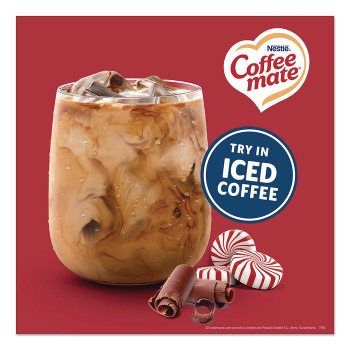Liquid Coffee Creamer, Peppermint Mocha, 0.38 oz Mini Cups, 50/Box