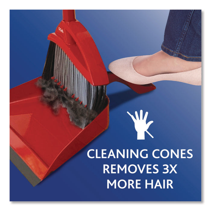 PowerCorner Pet Pro Broom and Step-On Dust Pan, 56" Length, Red/Black/Gray
