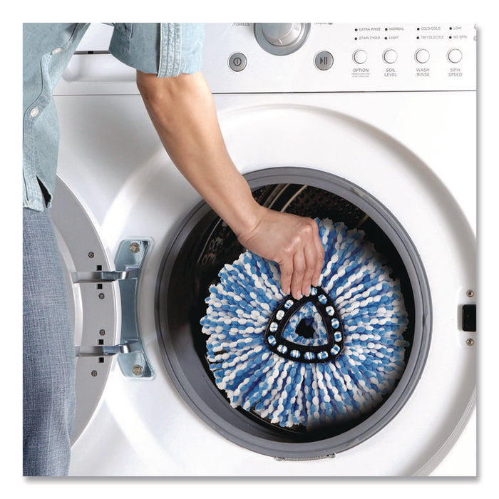 EZWring RinseClean Spin Mop System, Blue/White Microfiber Head, Up to 51" Adjustable Red/Gray Plastic Handle