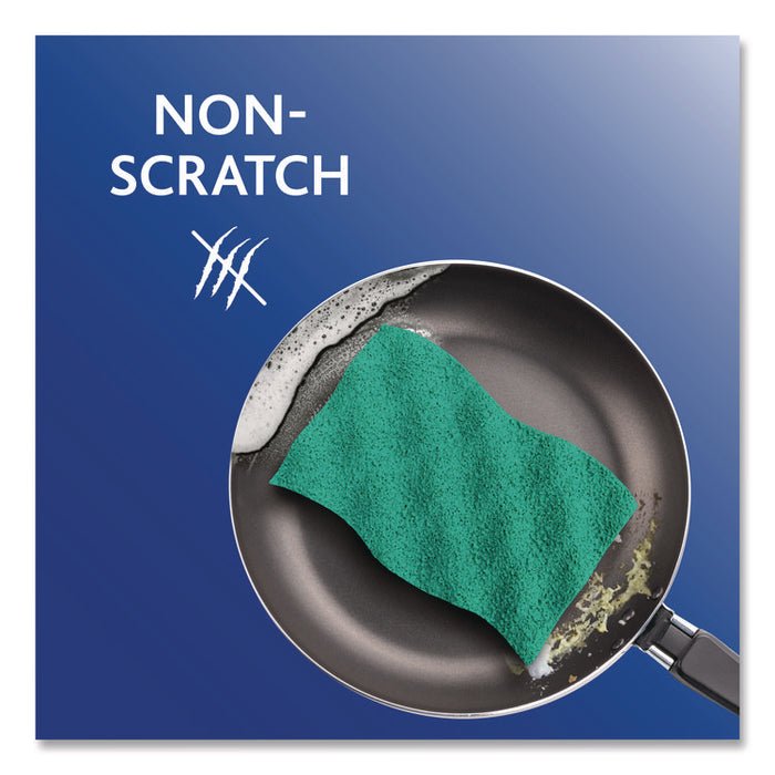 Scrunge Non-Scratch Scrub Sponge, 2.63 x 4.25, 1" Thick, Green/Blue, 2/Pack