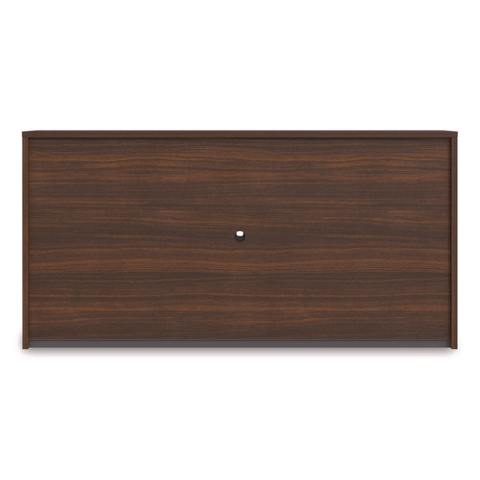 Alera Seville Hutch with Doors, 4 Compartments, 72w x 16d x 36h, Mahogany