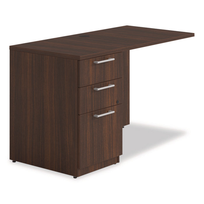Alera Seville Series Desk Return with Pedestal, Left, 48" x 24" x 29", Mahogany