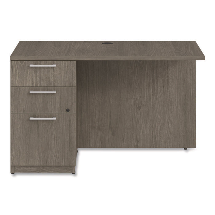 Alera Seville Series Desk Return with Pedestal, Left, 48" x 24" x 29", Walnut
