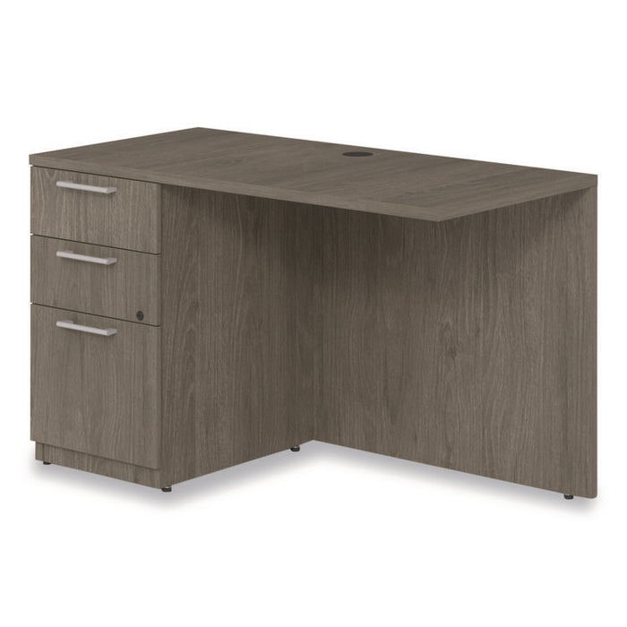 Alera Seville Series Desk Return with Pedestal, Left, 48" x 24" x 29", Walnut