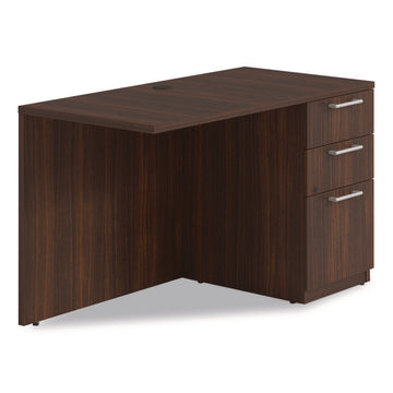 Alera Seville Series Desk Return with Pedestal, Right, 48" x 24" x 29", Mahogany