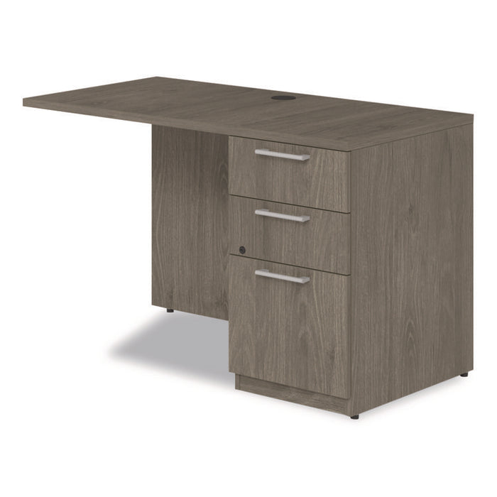 Alera Seville Series Desk Return with Pedestal, Right, 48" x 24" x 29", Walnut