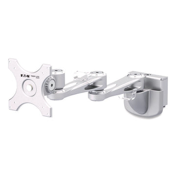 Dual-Extension Monitor Mount for Slat Wall System for 32" TVs, 4.9w x 4.7d x 20.5h, Silver, Supports 22 lb