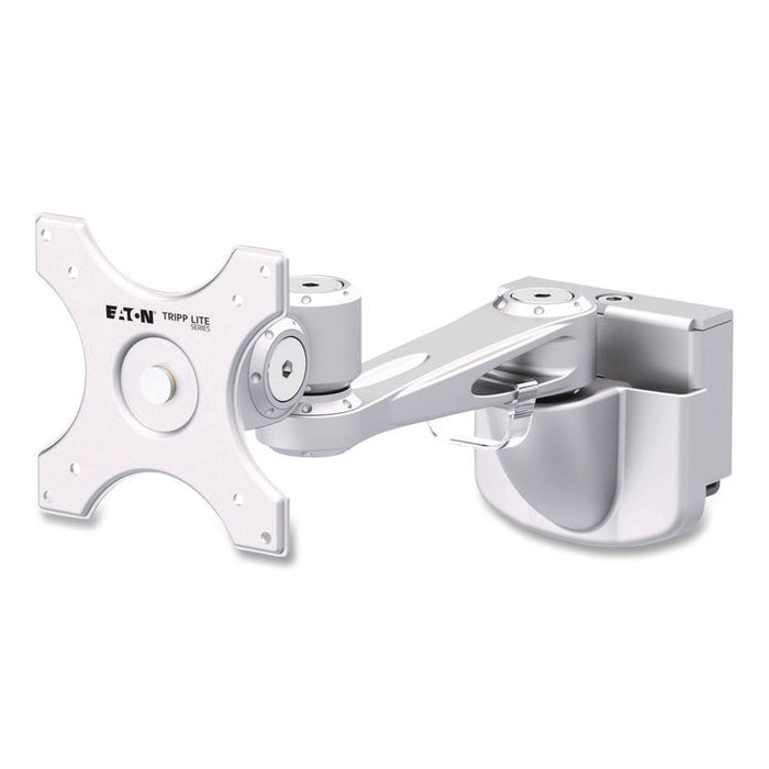 Single-Extension Monitor Mount for Slat Wall System for 32" TVs, 4.9w x 4.7d x 14.2h, Silver, Supports 22 lb