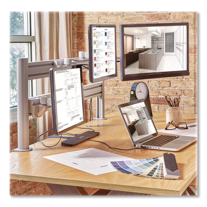Single-Extension Monitor Mount for Slat Wall System for 32" TVs, 4.9w x 4.7d x 14.2h, Silver, Supports 22 lb
