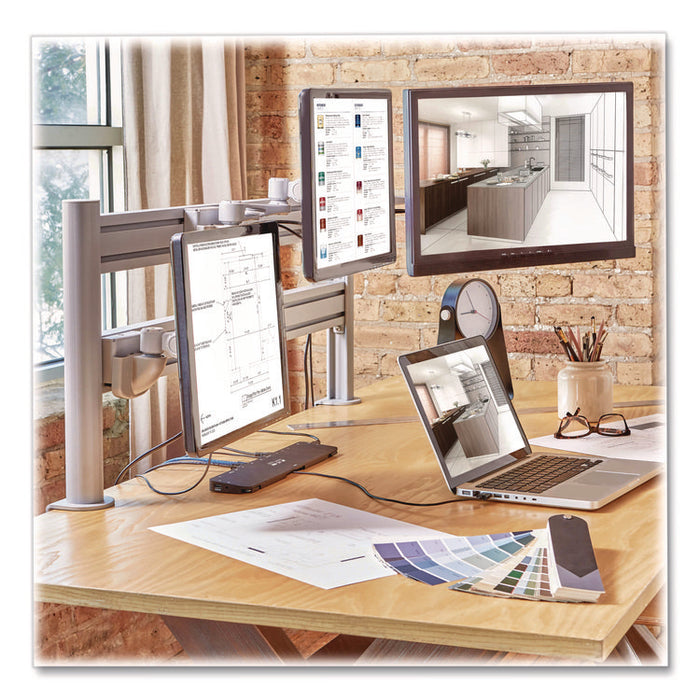 Monitor Mount for Slat Wall System for 32" TVs, 4.9w x 5.1d x 7.5h, Silver, Supports 22 lb