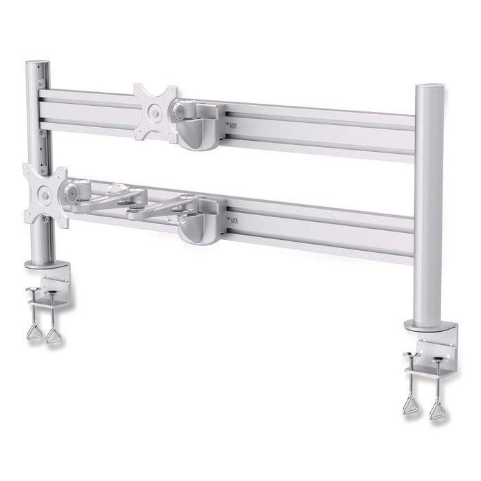 Slat Rail with Posts for Slat Wall System for 32" TVs, 8.1w x 5.7d x 5.51h, Silver, Supports 33 lb