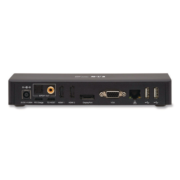 Triple Display USB-C Dock, Displayport/HDMI/RJ45/USB/VGA, Black