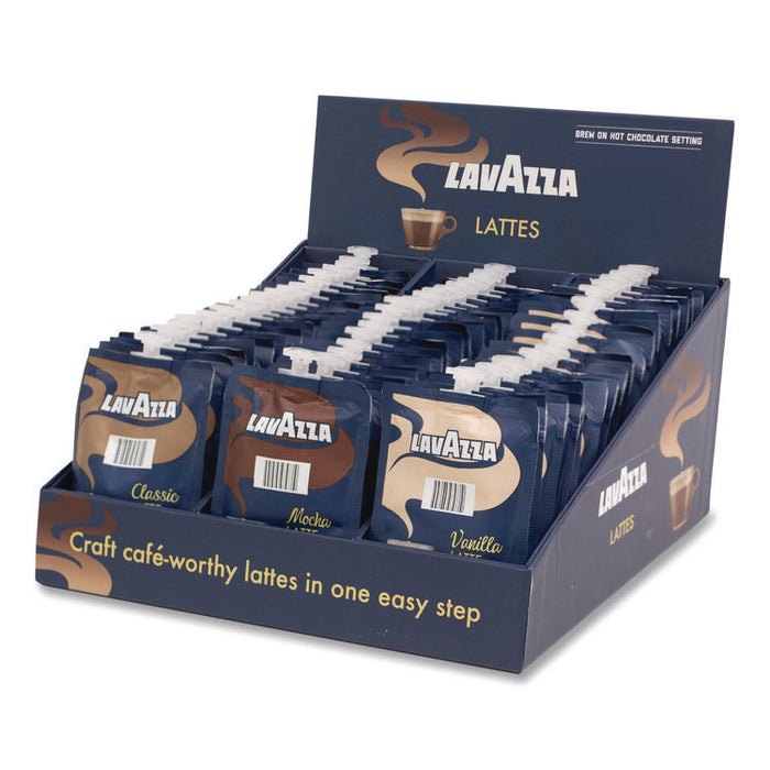 Latte Merchandiser Kit, Classic/Mocha/Vanilla Freshpacks, 54/Carton