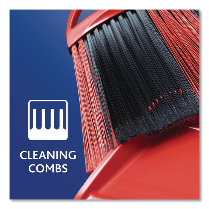 One Sweep LG Broom with Dustpan, 57" Length, Red/Black/Gray