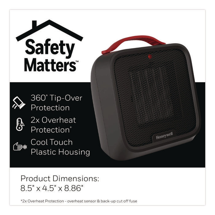 UberHeat 5 Ceramic Heater, 1,500 W, 4.5 x 4.5 x 8.86, Black