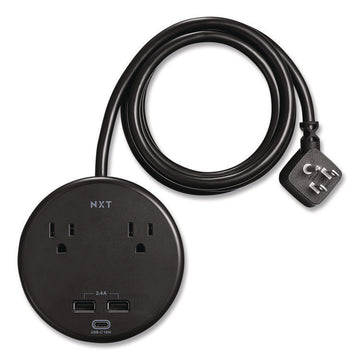 2-Outlet Plus USB Surge Protector, 2 AC Outlets/3 USB Ports, 5 ft Cord, 500 J, Black