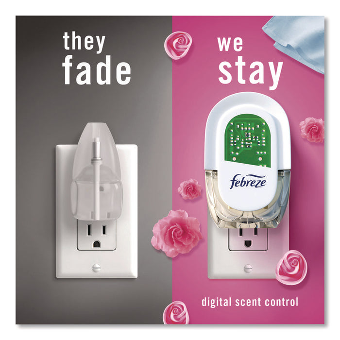 Air Freshener Warmer Starter Kit, Clear/White, with (2) Downy April Fresh Refills