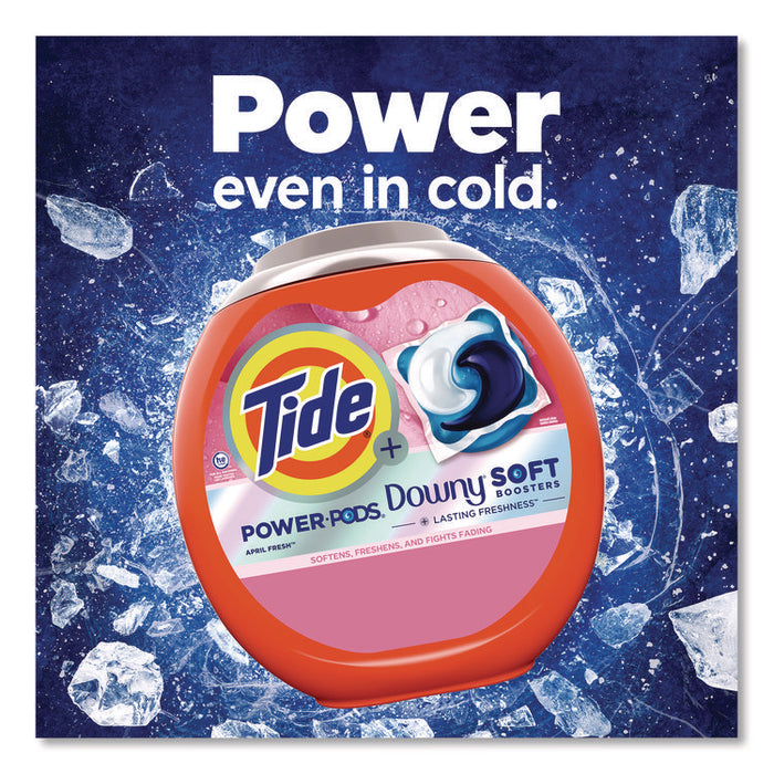 Power PODS Plus Downy Laundry Detergent, April Fresh Scent, 98 oz Tub, 63 Pods/Tub