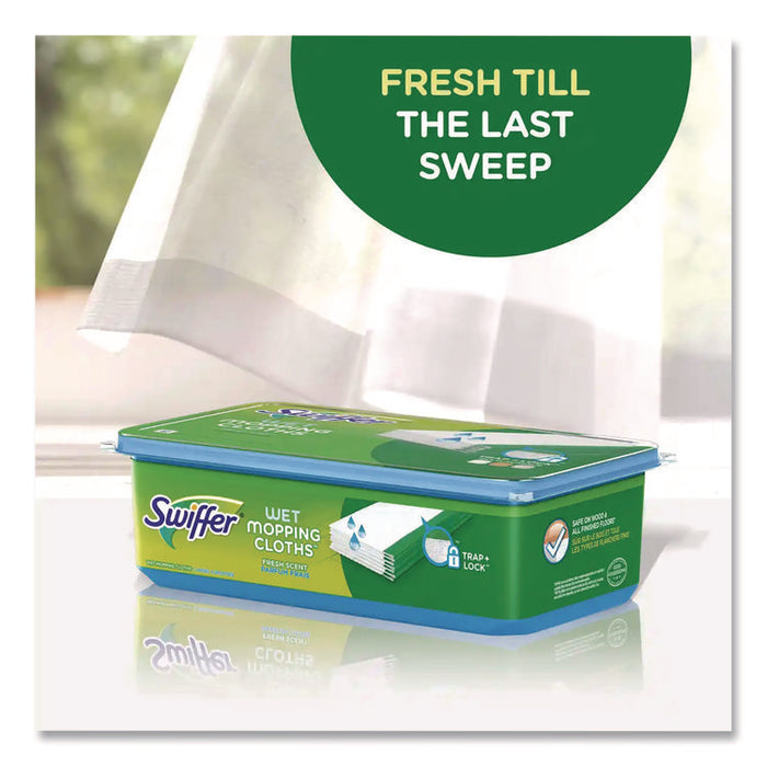 Wet Refill Cloths, 8 x 10, Fresh Scent, White, 24/Pack, 6 Packs/Carton