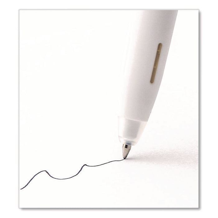 bLen Gel Pen, Medium 0.7 mm, Black; Blue Ink, White; Black Barrel, 6/Pack