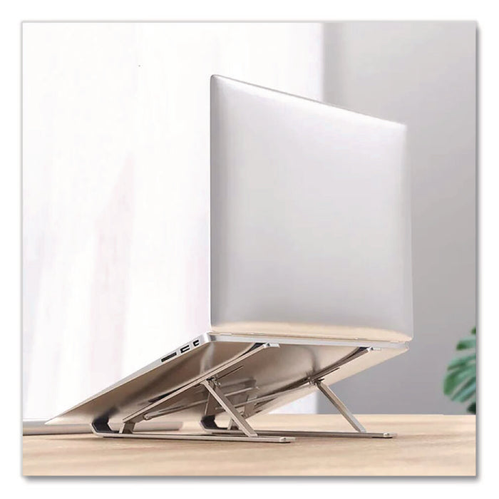 Portable Laptop Riser Stand, 11.85" x 2.5" to 5.5", Silver