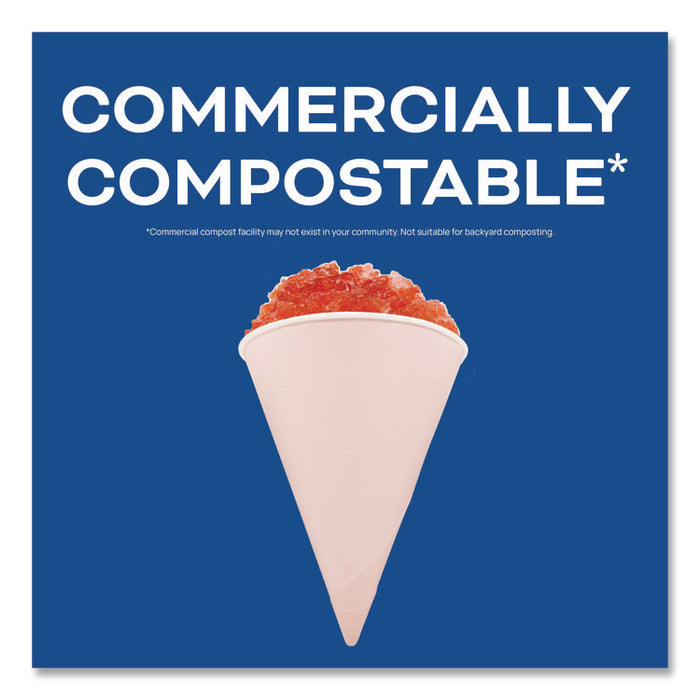 Cone Water Cups, ProPlanet Seal, 4 oz, Paper, White, 200/Bag, 25 Bags/Carton