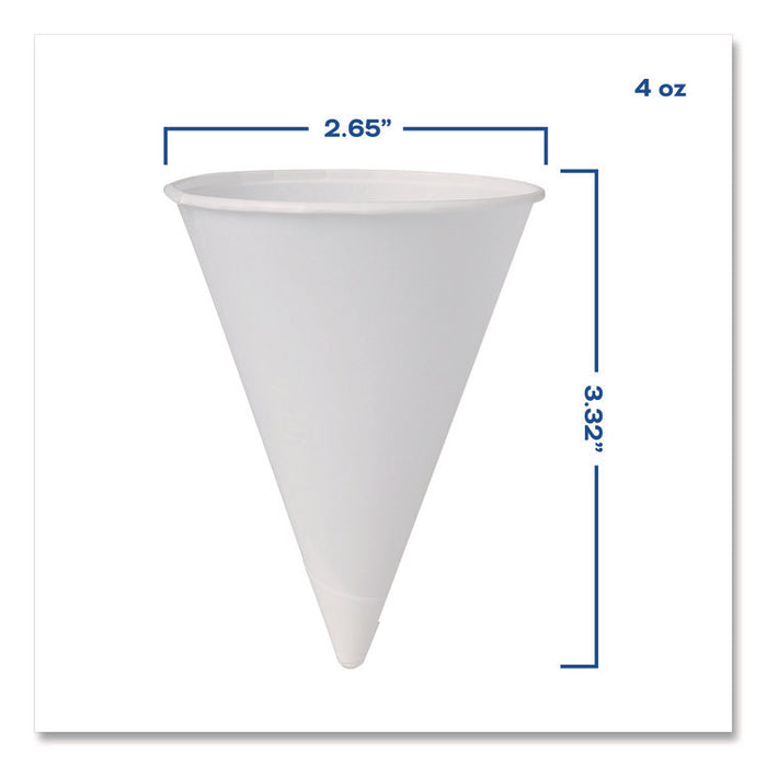 Cone Water Cups, ProPlanet Seal, 4 oz, Paper, White, 200/Bag, 25 Bags/Carton