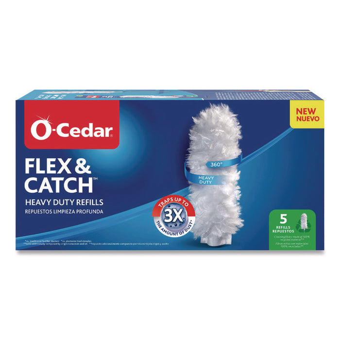 Flex and Catch Duster Heavy-Duty Refills, Polyester, White, 5/Pack, 4 Packs/Carton